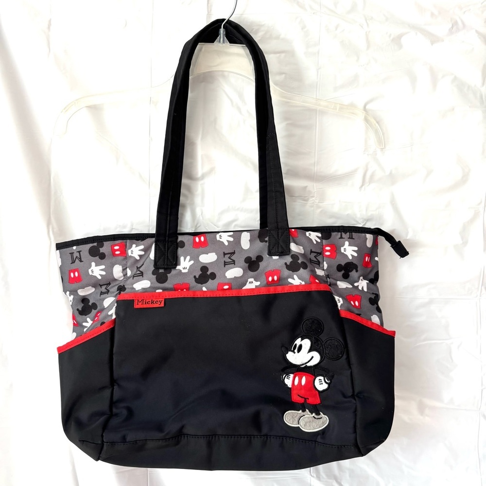 Disney Mickey Mouse Black and Red Tote Diaper Bag. Worn 1X